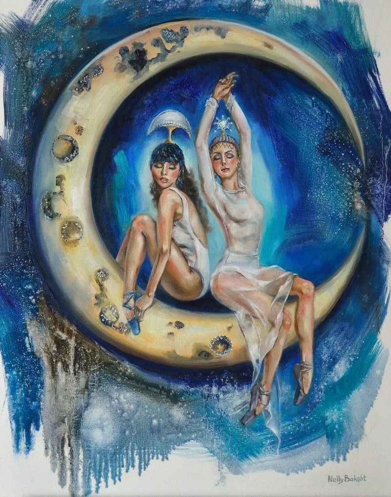 Dancing Stars by Nelly Baksht, fine art original painting, oil on canvas